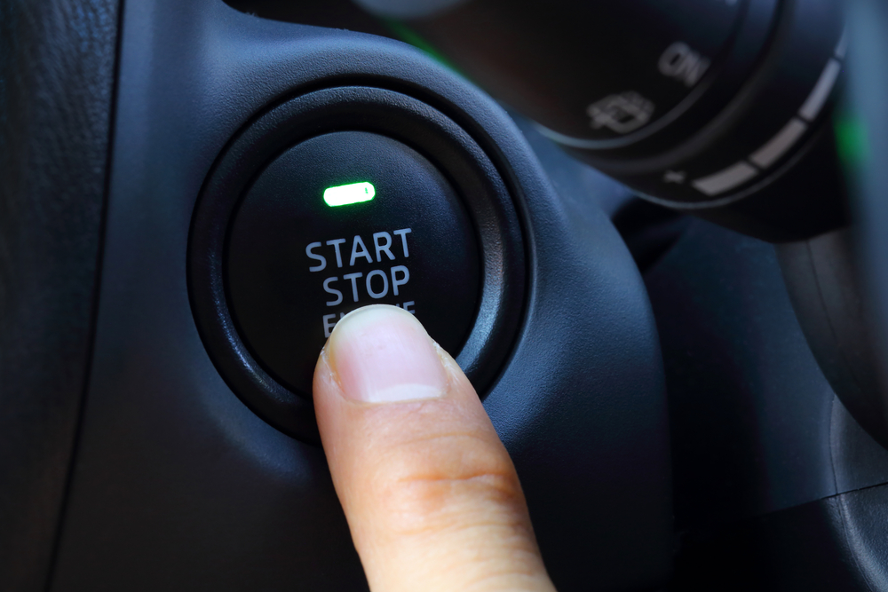 Car driver push start button